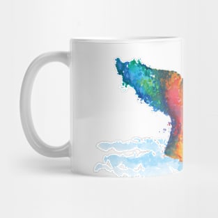 whale painted with watercolor 3 Mug